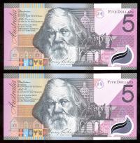 Image 2 for 2001 Consecutive Pair $5.00 ED01 943048-049 UNC