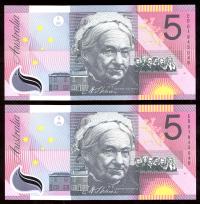 Image 1 for 2001 Consecutive Pair $5.00 ED01 943048-049 UNC