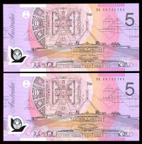 Image 1 for 2006 Consecutive Pair $5.00 BK06 742793-794 UNC