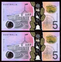 Image 1 for 2016 Consecutive Pair $5.00 AG16 1115377-378 UNC