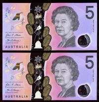 Image 2 for 2016 Consecutive Pair $5.00 AG16 1115382-383 UNC