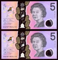 Image 2 for 2016 Consecutive Pair $5.00 DF16 0931365-366 UNC