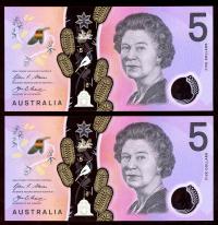 Image 2 for 2016 Consecutive Pair $5.00 DF16 0931367-368 UNC