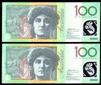 Image 2 for 1996 Consecutive Pair $100.00 Uncirculated CA96 934630-631
