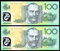 Image 1 for 1996 Consecutive Pair $100.00 Uncirculated CA96 934630-631