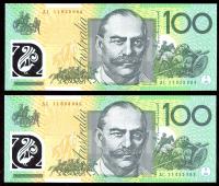 Image 1 for 2011 Consecutive Pair $100.00 Uncirculated AI11 633984-985