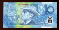 Image 2 for 1993 $10 Fraser-Evans Specimen Banknote UNC - AA93 000000 Specimen No 0686