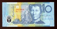 Image 1 for 1993 $10 Fraser-Evans Specimen Banknote UNC - AA93 000000 Specimen No 0686
