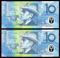 Image 2 for 1993 Consecutive Pair $10.00 BC93 561-562  UNC