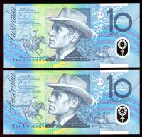 Image 2 for 1998 Consecutive Pair $10.00 DJ98 852887-888 UNC