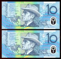 Image 2 for 2006 Consecutive Pair $10 First Prefix AA06 943021-022 UNC