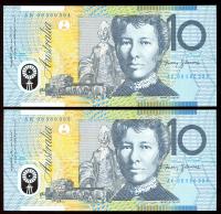 Image 1 for 2008 Consecutive Pair $10.00 AK08 560394-395 UNC