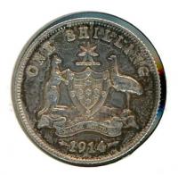 Image 1 for 1914 Australian George V Shilling VG