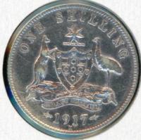Image 1 for 1917 Australian Shilling gVF - B