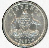 Image 1 for 1951PL George VI Sixpence UNC