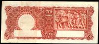 Image 2 for 1949 Ten Pound Note Coombs - Watt Last Prefix V22 011901 aVF
