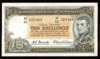 Image 1 for 1961 Ten Shilling Banknote AH62 209369 EF
