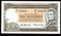 Image 1 for 1961 Ten Shilling Banknote AH41 158538 VF
