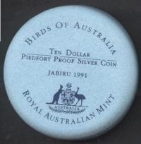 Image 2 for 1991 Birds of Australia Piedfort $10 Proof - Jabiru