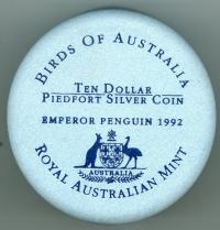 Image 2 for 1992 Birds of Australia Piedfort $10 Proof Coin