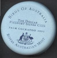 Image 4 for 1993 Birds of Australia Piedfort $10 Proof - Palm Cockatoo