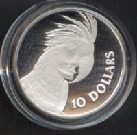 Image 2 for 1993 Birds of Australia Piedfort $10 Proof - Palm Cockatoo