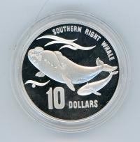 Image 2 for 1996 Endangered Species $10 Silver Piedfort - Southern Right Whale