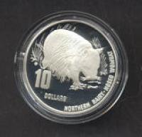 Image 1 for 1998 Endangered Species $10.00 Silver Proof - Northern Hairy-Nosed Wombat