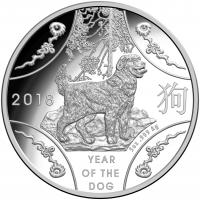 Image 2 for 2018 Lunar Year of the Dog $10.00 5oz Silver Proof Coin