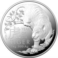 Image 3 for 2022 $30 Lunar Year of the Tiger 1kg Silver Proof Coin