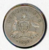 Image 1 for 1919 George V Australian Threepence gFine