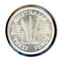 Image 1 for 1942D Australian Threepence aUNC