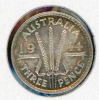 Image 1 for 1944S Australian Threepence aUNC