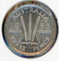 Image 1 for 1953 Australian Threepence - aUNC