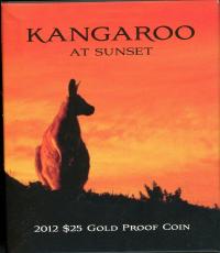 Image 1 for 2012 Kangaroo at Sunset $25 Gold Proof Coin