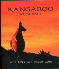 Image 1 for 2013 Kangaroo at Sunset $25 Gold Proof Coin