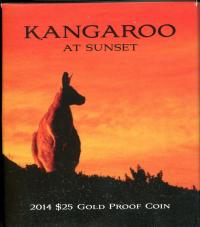 Image 1 for 2014 Kangaroo at Sunset $25 Gold Proof Coin