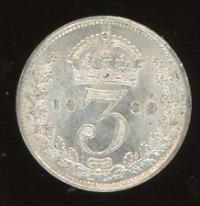 Image 1 for 1889 UK Threepence aUNC