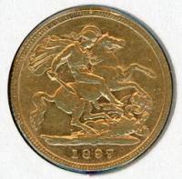 Image 1 for 1897 UK Gold Half Sovereign