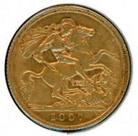 Image 1 for 1907 UK Gold Half Sovereign