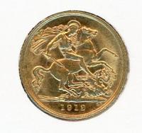 Image 1 for 1912 UK Gold Half Sovereign B