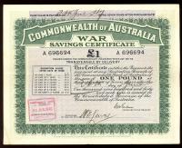 Image 1 for June 1940 £1 War Savings Certificate - A696694