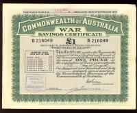 Image 1 for August 1940 £1 War Savings Certificate - B216049