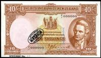 Image 1 for 1940 New Zealand Specimen Ten Shillings - Hanna 2J 000000 UNC