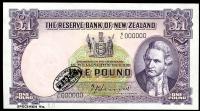 Image 1 for 1940 New Zealand Specimen One Pound - Hanna 5L 000000 UNC