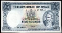 Image 1 for 1960's New Zealand Ten Shilling Note E4 454773 VF
