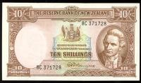 Image 1 for 1960's New Zealand Ten Shilling Note 8C 371728 gVF