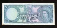 Image 1 for 1965 Fiji Five Shillings Banknote C14 03716 EF