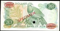 Image 2 for 1967 New Zealand Specimen Twenty Dollar - Fleming AA 000000 UNC
