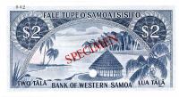 Image 2 for 1967 Western Samoa $2 Specimen UNC - 0000000